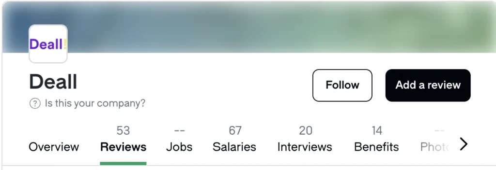 company rating and review from glassdoor