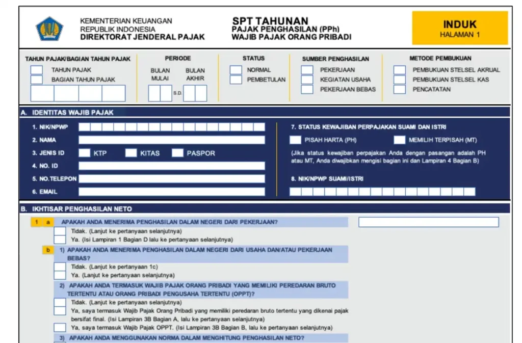 contoh spt tahunan