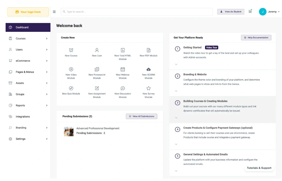 Dashboard Academy of Mine