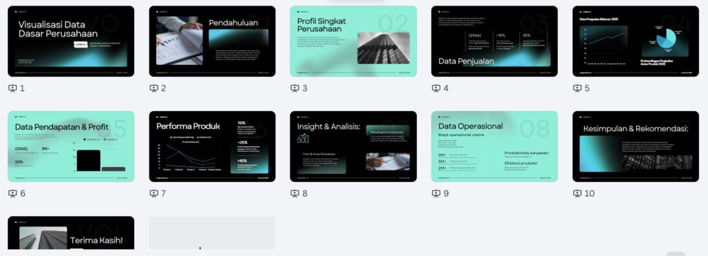 Template PPT Presentasi Data & Grafik