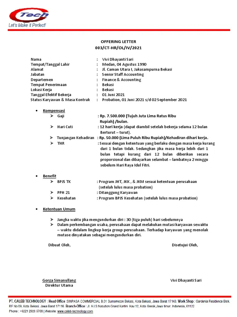 Contoh Offering Bahasa Indonesia