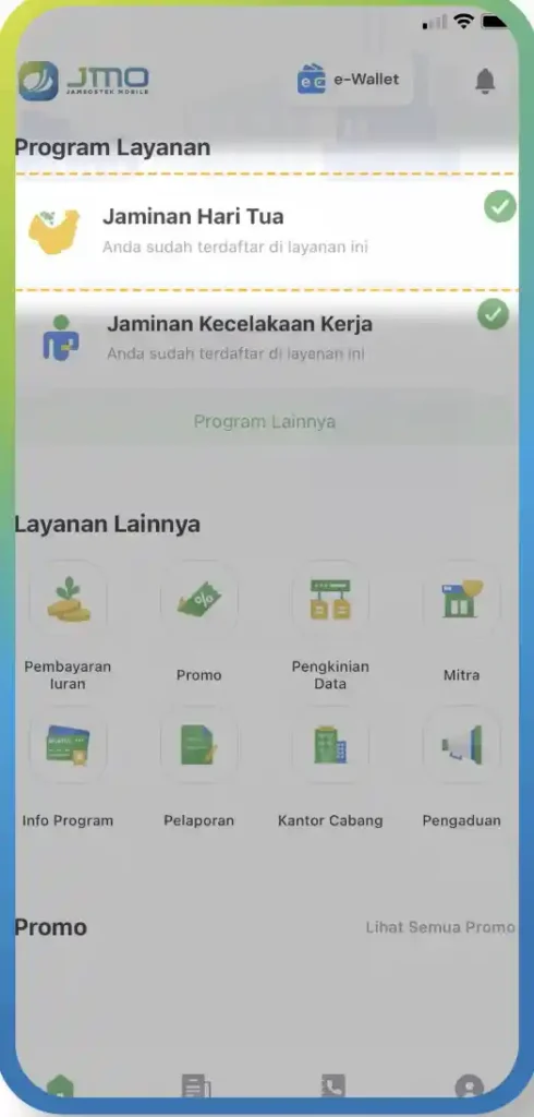 Cara Klaim melalui Aplikasi JMO step 1