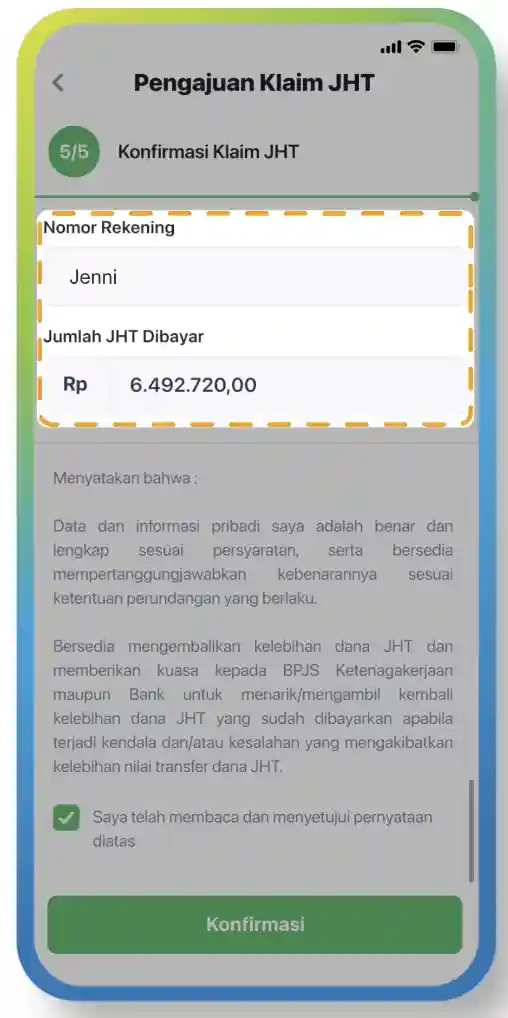 Cara Klaim melalui Aplikasi JMO step 10