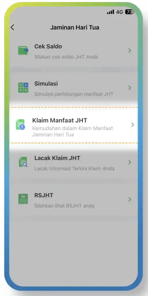 Cara Klaim melalui Aplikasi JMO step 2