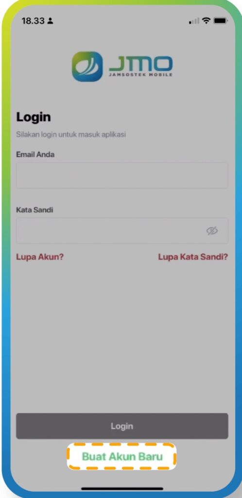 Buka Aplikasi dan Klik “Buat Akun Baru”