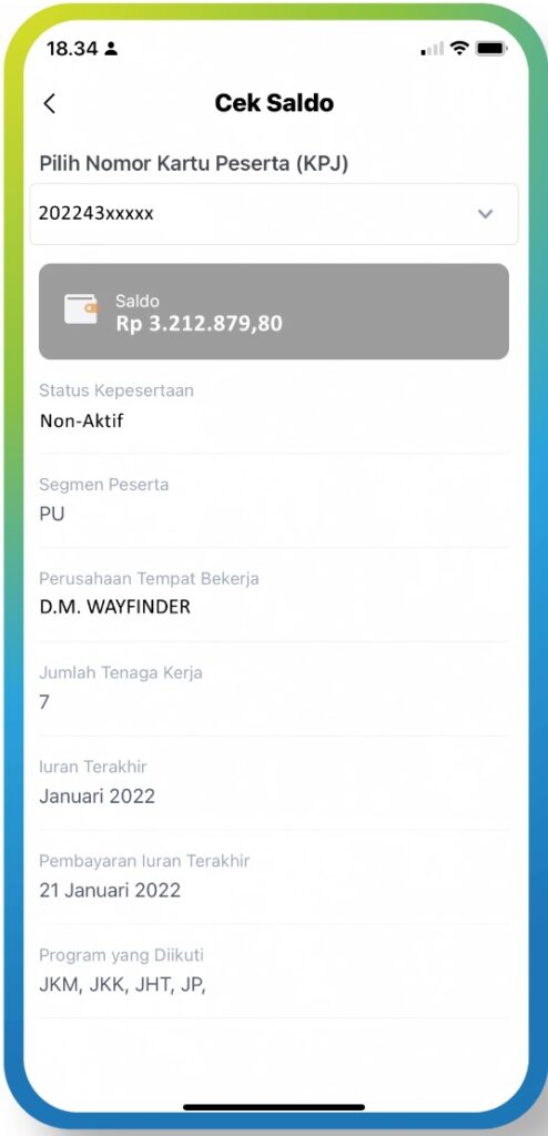 Lihat Saldo JHT