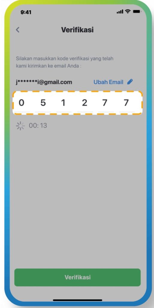 Verifikasi Email Masukkan Kode Verifikasi