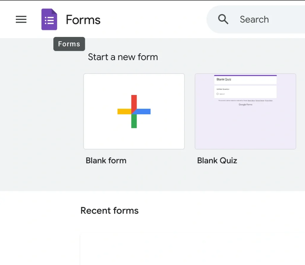 2. Klik “Blank Form”
