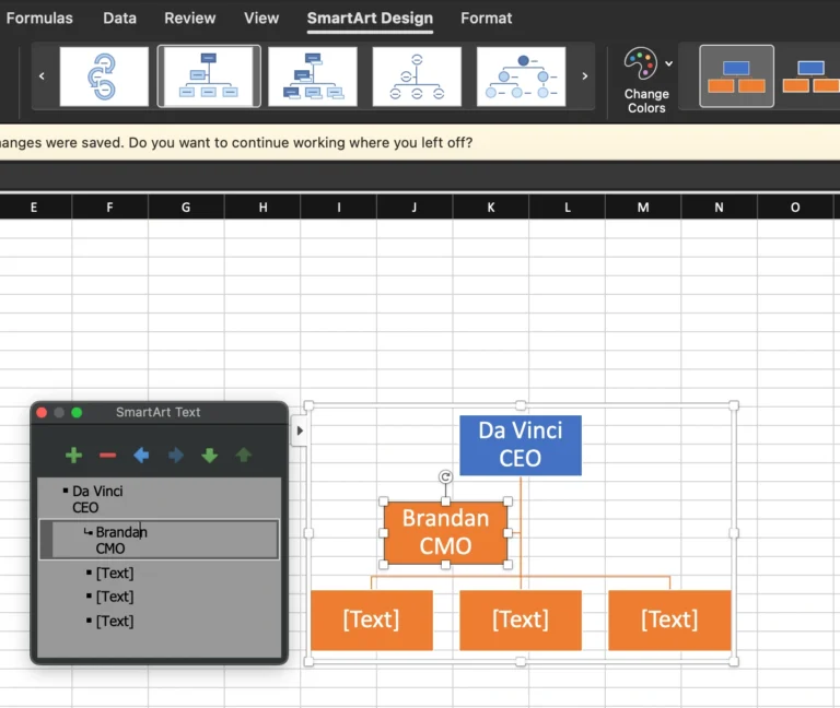 cara membuat struktur organisasi di excel
