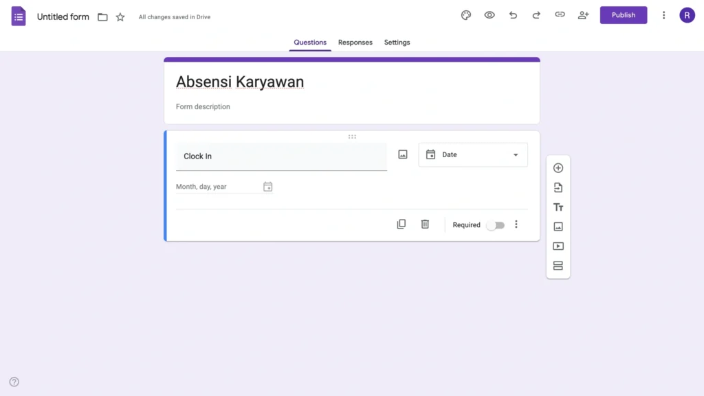 cara buat absen di google form