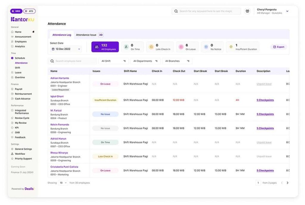 absensi online kantorku hris