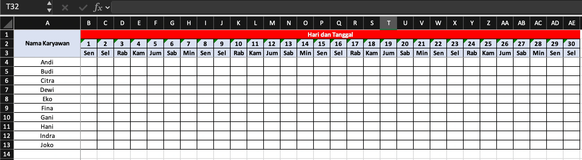 7 Cara Membuat Jadwal Kerja Shift di Excel [Gratis Template]