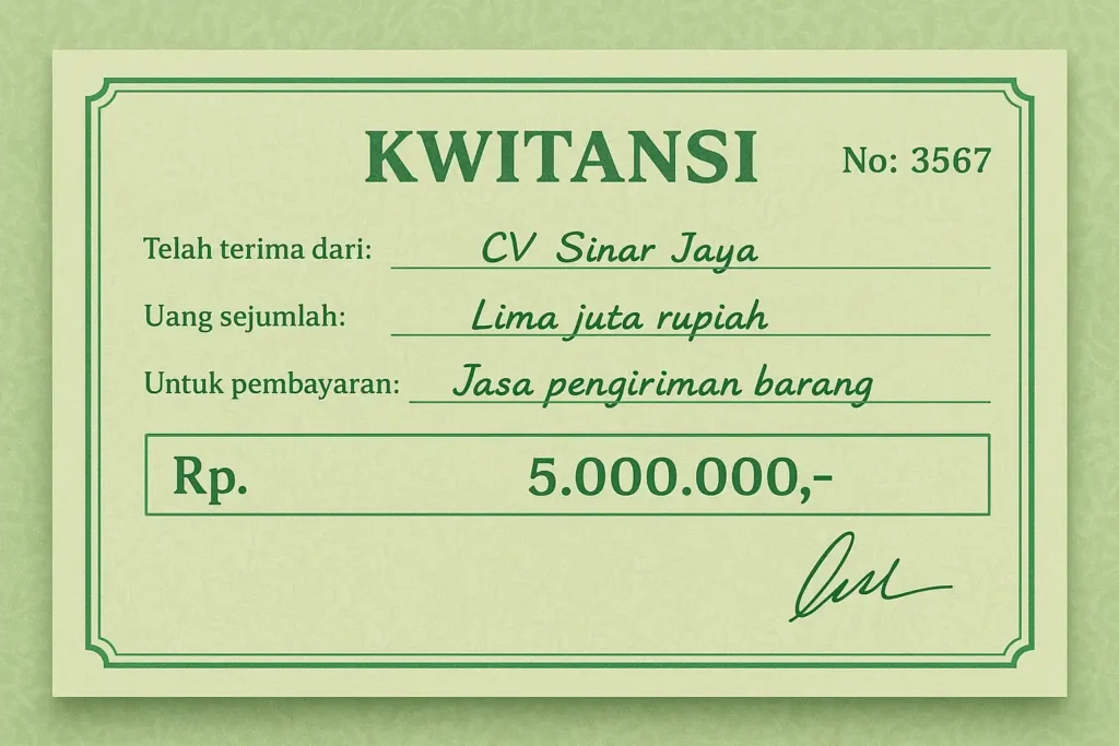 Contoh Kwitansi