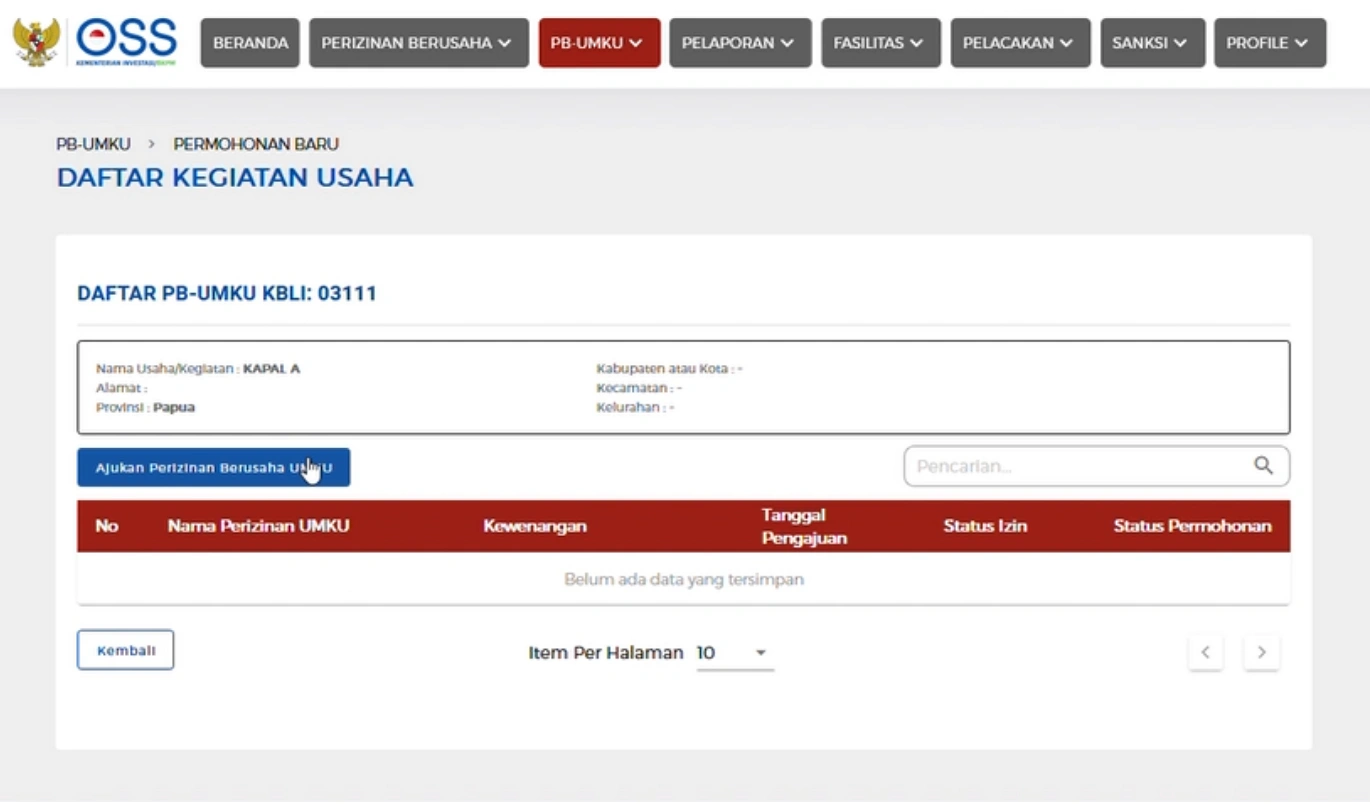 Klik Ajukan Berusaha UMKU