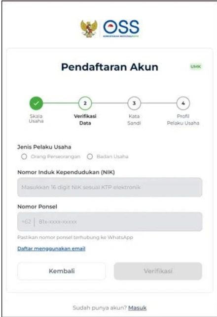 Tentukan Perseorangan atau Badan Usaha