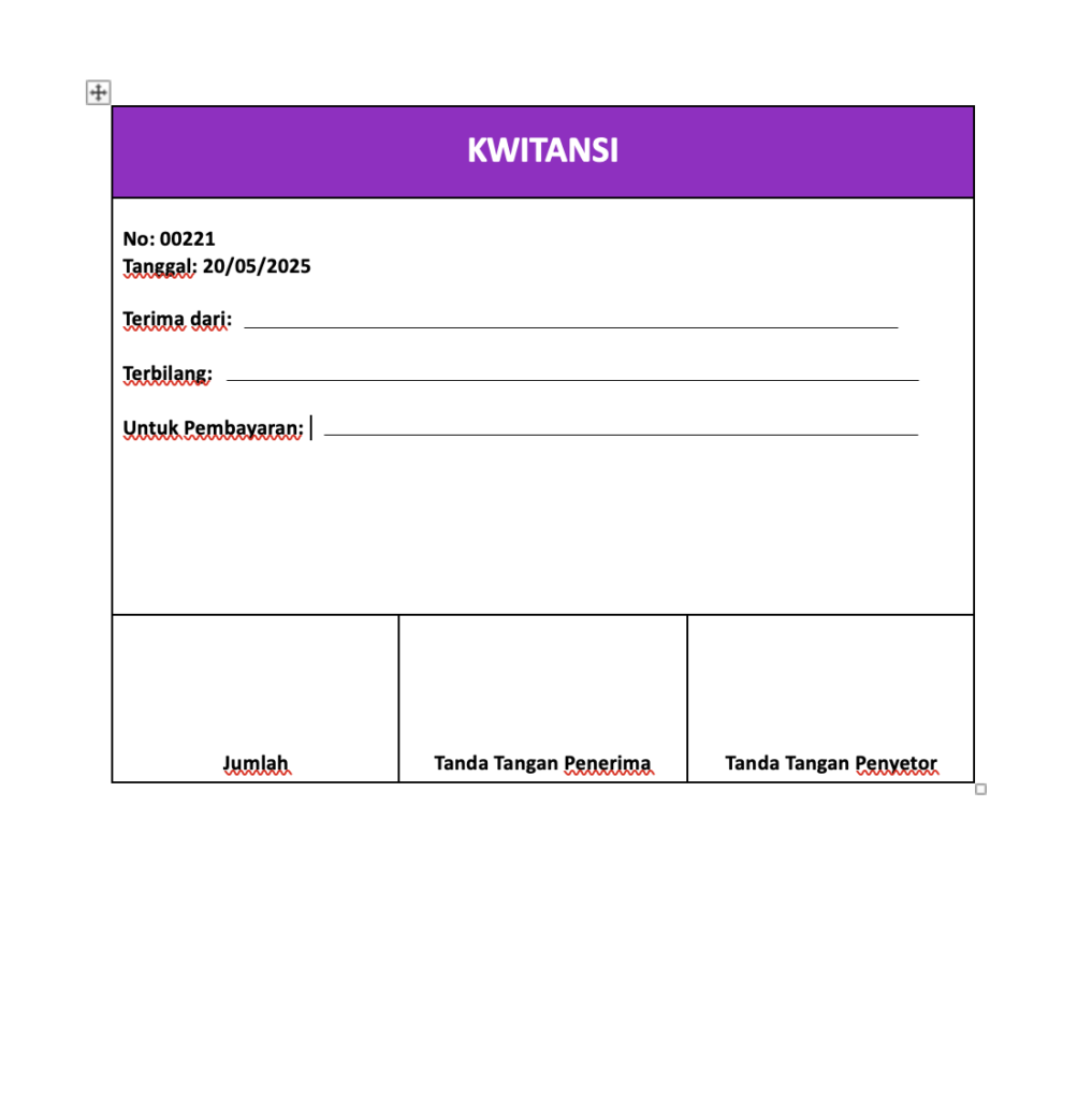 contoh kwitansi word
