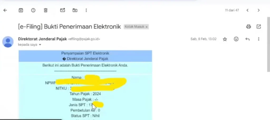Dapatkan Bukti Penerimaan Elektronik (BPE) via Email