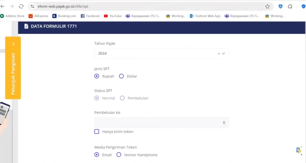 Pilih Media Pengiriman Token