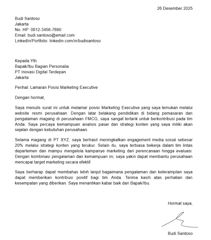 Contoh Surat Lamaran Kerja & Cara Membuatnya yang Menarik HRD, Ada Template!