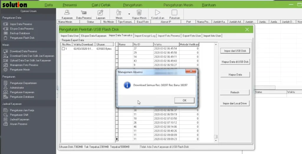 Data Absensi Ditampilkan