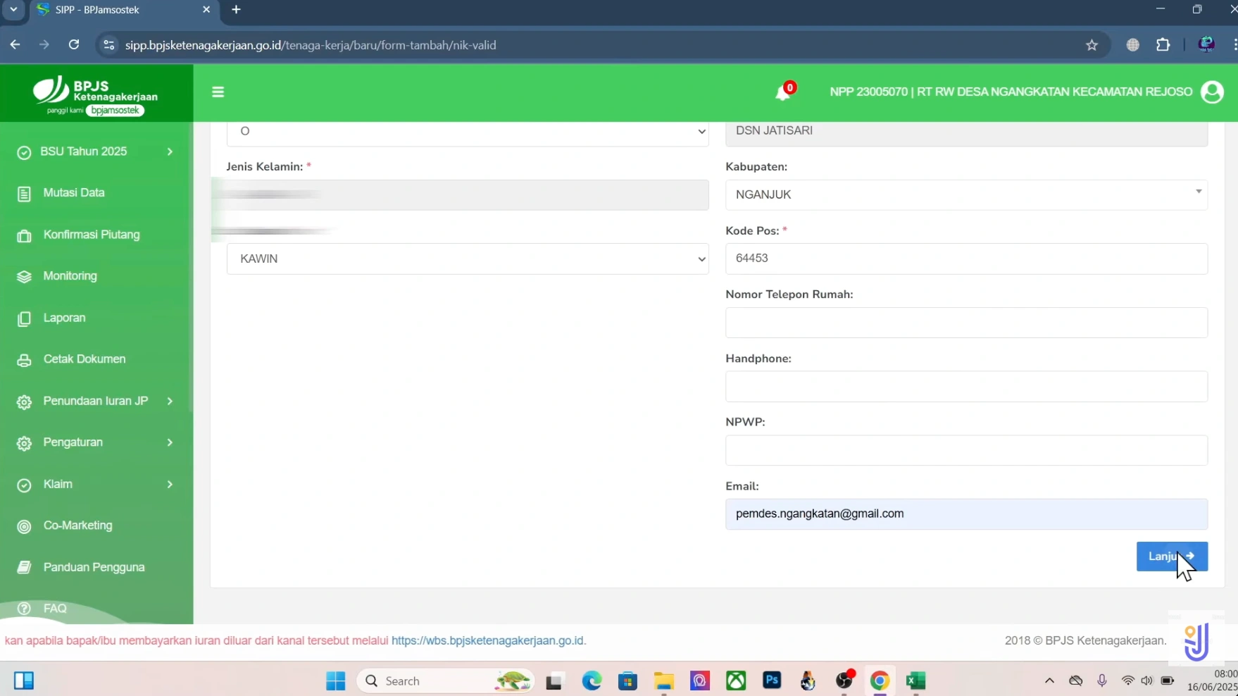 Melengkapi Profil Tenaga Kerja