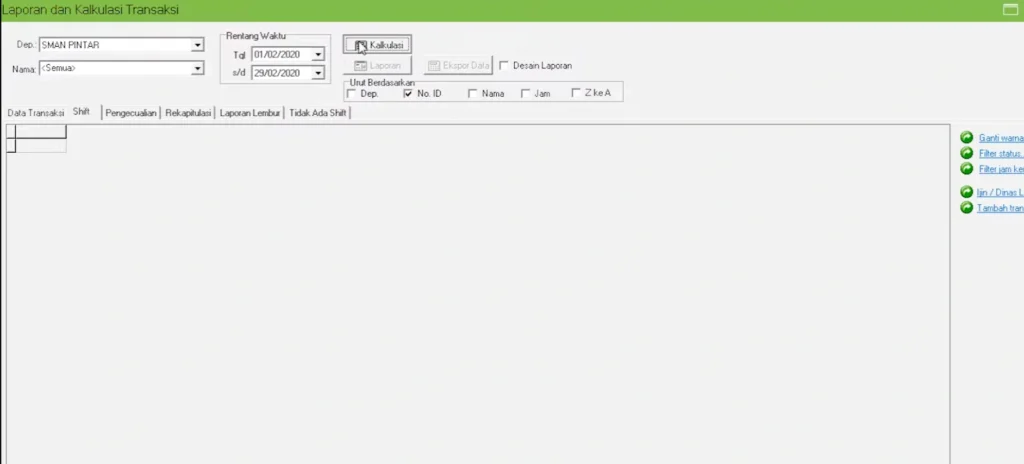 Klik &ldquo;Kalkulasi&rdquo;