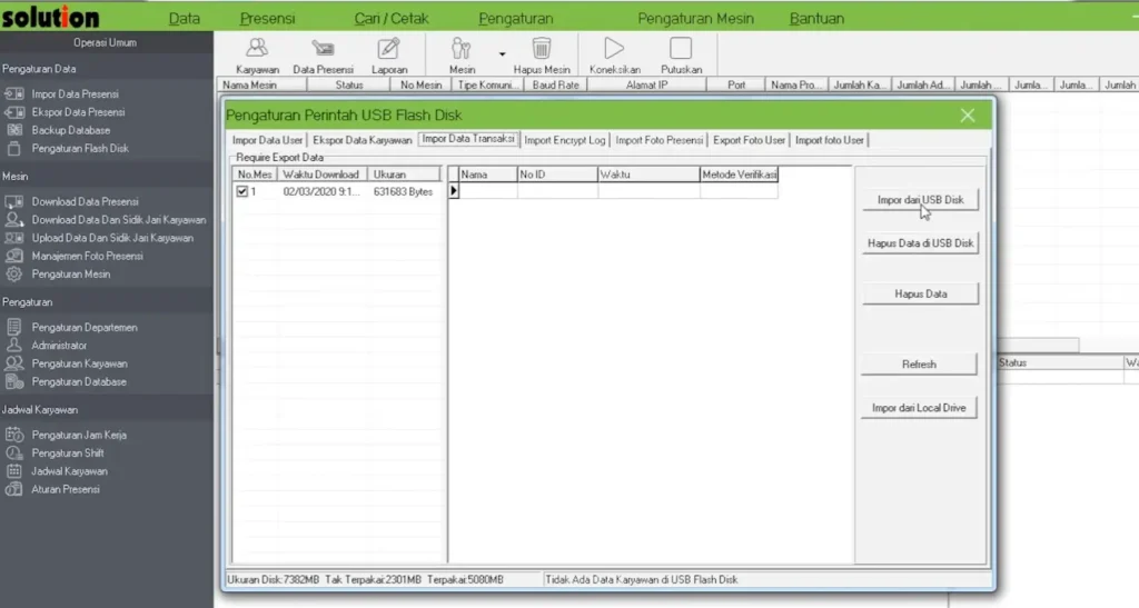 Centang File Data Absensi dan Impor 
