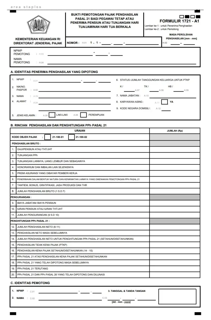 Bukti Potong 1721-A1