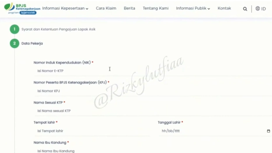 Tampilan Data Pekerja di Lapak Asik