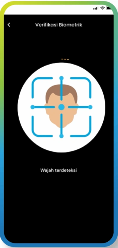 Tampilan Verifikasi Wajah di Aplikasi JMO