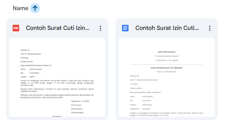 10 Contoh Surat Izin Cuti Menikah (Word & PDF + Template)