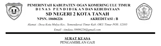 Struktur Kepala Surat di Surat Kuasa Pengambilan Gaji