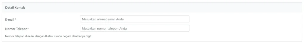 Tampilan Bagian Detail Kontak di Coretax