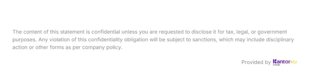 pernyataan kerahasiaan di slip gaji online