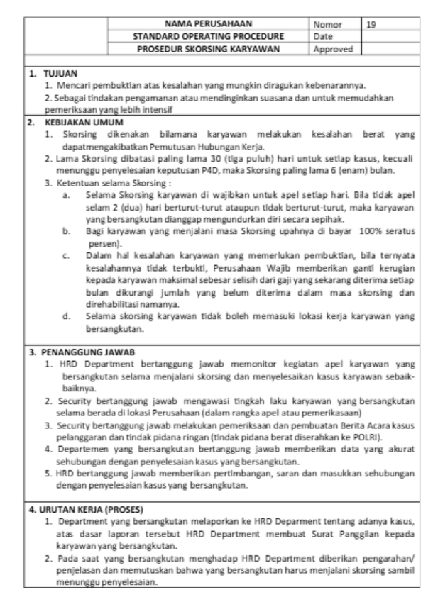 Contoh Surat Pemberitahuan Skorsing untuk Karyawan