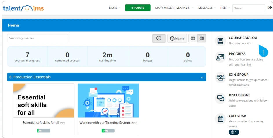 Dashboard TalentLMS