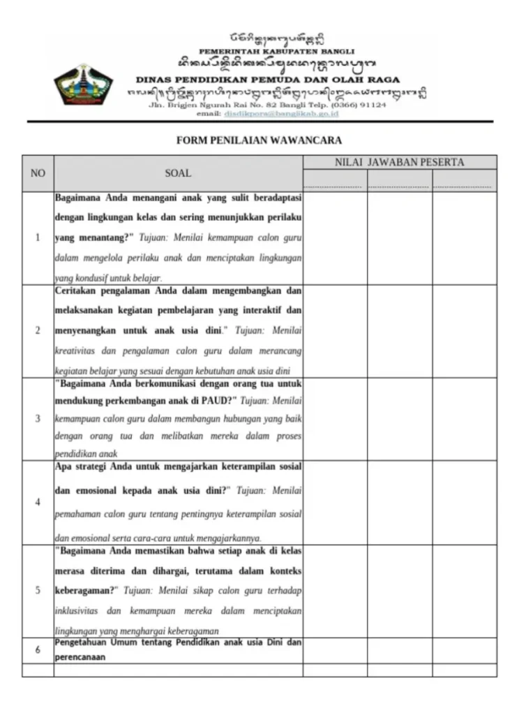 Template Penilaian Kandidat Guru