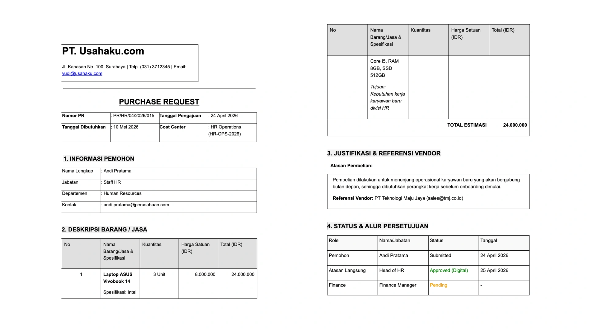 Prosedur Purchase Request: Fungsi, Alur, & Contoh [+Gratis Template]