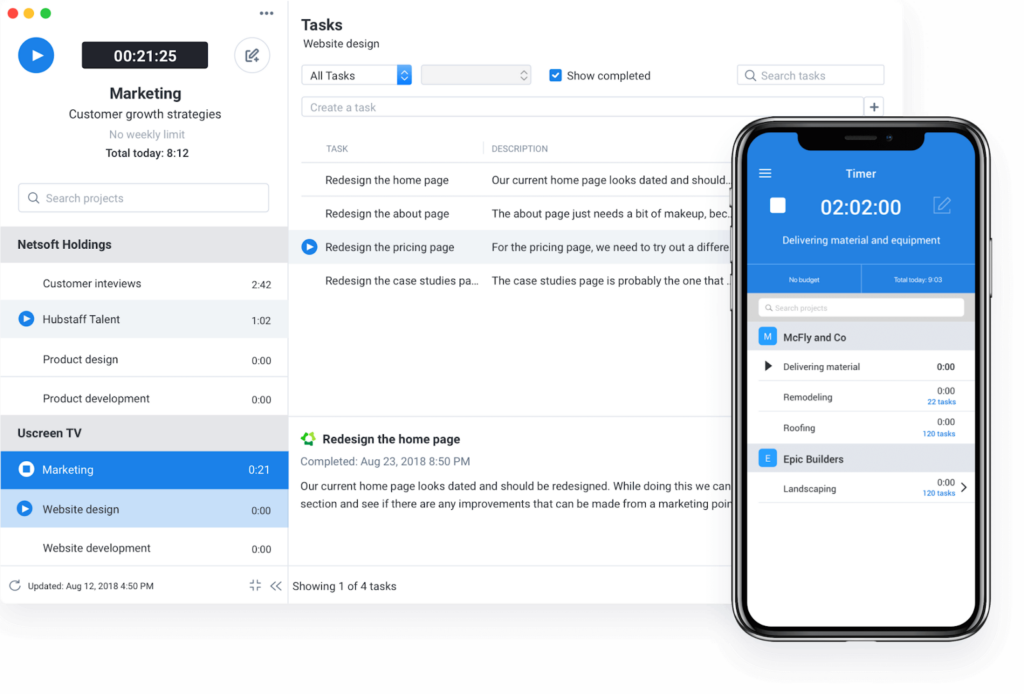 Tampilan Time Tracker Hubstaff | Sumber: Hubstaff