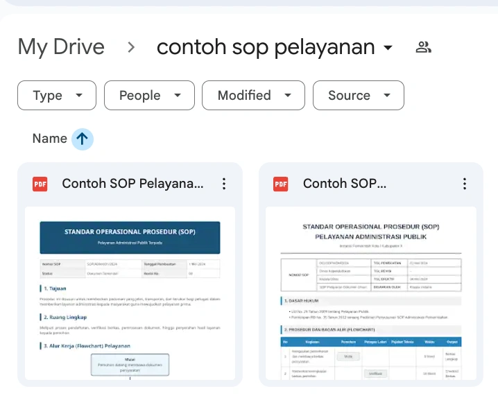 download contoh sop pelayanan