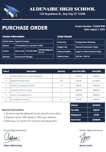 Contoh Purchase OrderBahasa Inggris