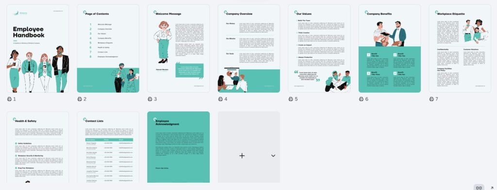 Template Employee Handbook Creative Design