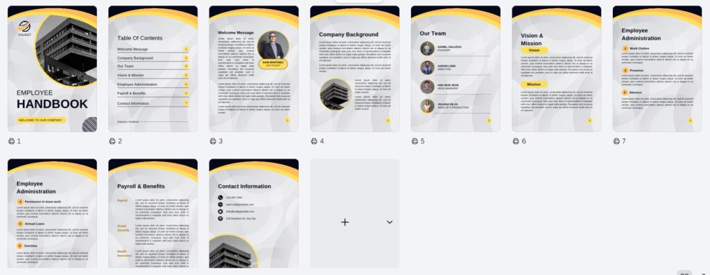 Template Employee Handbook Hotel dan Hospitality