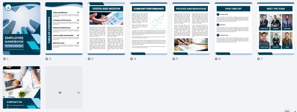 Template Employee Handbook Visual Infografis
