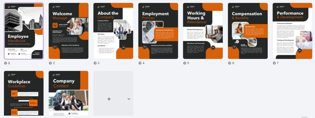 Template Employee Handbook Corporate