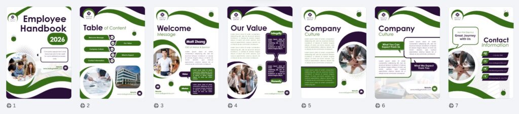 Template Employee Handbook Modern