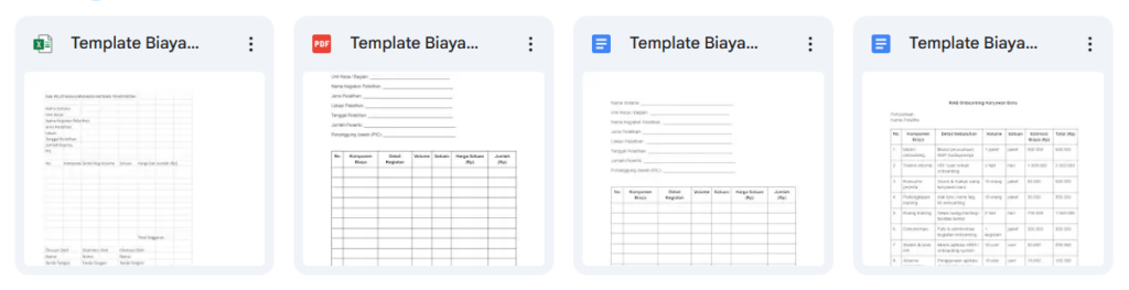 Download Template Biaya Training Karyawan Gratis