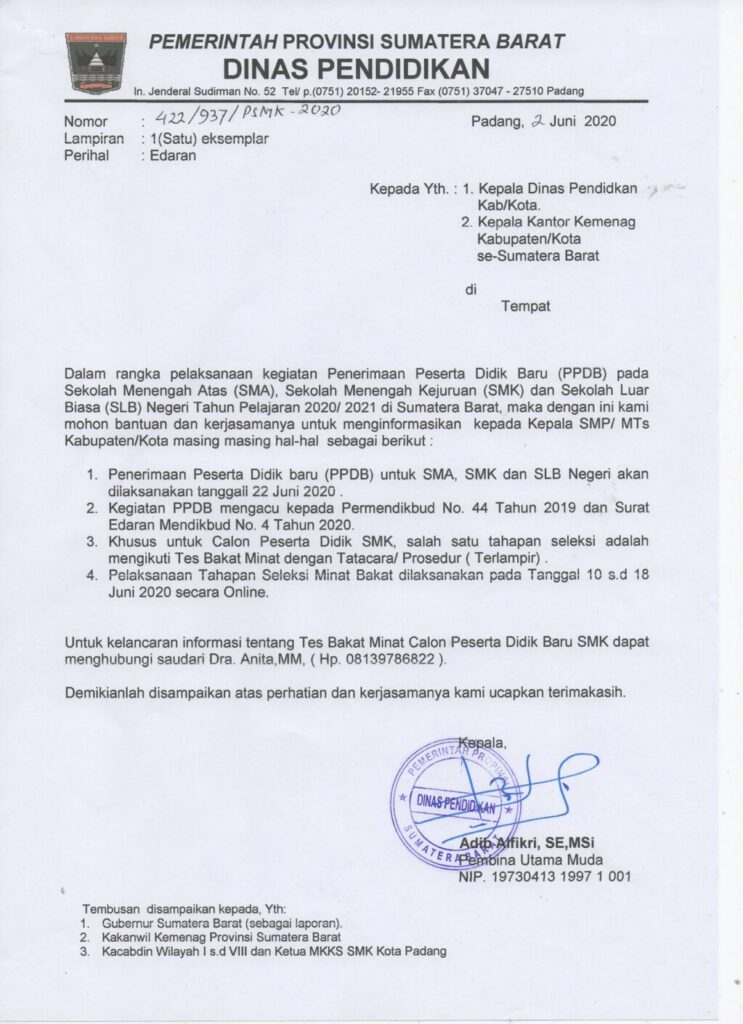 Contoh Surat Pemberitahuan Dinas
