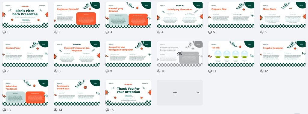 Contoh Pitch Deck Presentasi Bisnis Internal