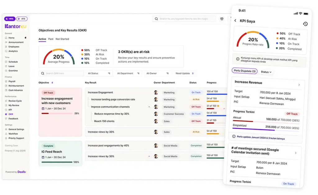 OKR & KPI Monitoring serta Appraisal 360&deg;